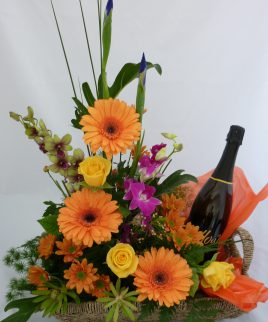 Israel Flowers (F42) Arrangement de fleurs et de vins mousseux